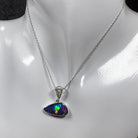 14kt White Gold Opal 3.6ct and Diamond pendant - Masterpiece Jewellery Opal & Gems Sydney Australia | Online Shop