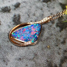 14kt Rose Gold Fire Opal 2.95ct and Diamond pendant - Masterpiece Jewellery Opal & Gems Sydney Australia | Online Shop