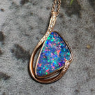 14kt Rose Gold Fire Opal 2.95ct and Diamond pendant - Masterpiece Jewellery Opal & Gems Sydney Australia | Online Shop