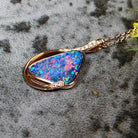 14kt Rose Gold Fire Opal 2.95ct and Diamond pendant - Masterpiece Jewellery Opal & Gems Sydney Australia | Online Shop