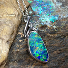 Sterling Silver Opal 18x8.4mm pendant - Masterpiece Jewellery Opal & Gems Sydney Australia | Online Shop