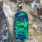 14kt Yellow Gold Opal doublet 9.26ct rectangular pendant - Masterpiece Jewellery Opal & Gems Sydney Australia | Online Shop