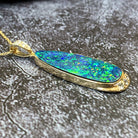 14kt Yellow Gold 12.77ct Opal doublet and Diamond pendant - Masterpiece Jewellery Opal & Gems Sydney Australia | Online Shop