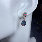 14kt Yellow Gold dangling Fire Opal doublet earrings 3.17ct - Masterpiece Jewellery Opal & Gems Sydney Australia | Online Shop