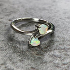 Sterling Silver 4mm Hearts Opal ring - Masterpiece Jewellery Opal & Gems Sydney Australia | Online Shop