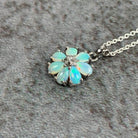 Sterling Silver Opal Flower pendant - Masterpiece Jewellery Opal & Gems Sydney Australia | Online Shop