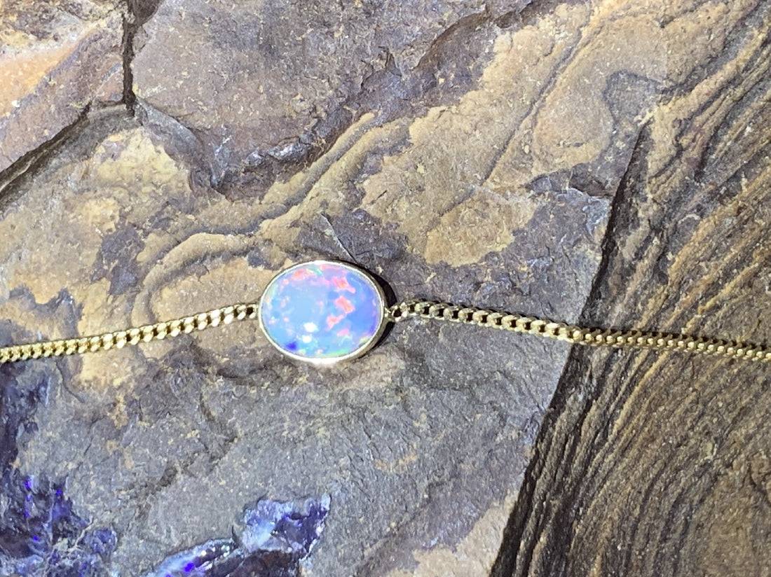 18kt Yellow Gold Opal fine bracelet - Masterpiece Jewellery Opal & Gems Sydney Australia | Online Shop