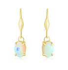 Sterling Silver Dangling 7x5mm White Opal earrings - Masterpiece Jewellery Opal & Gems Sydney Australia | Online Shop
