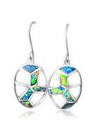 Sterling Silver dangling Opal inlay earrings 2 - Masterpiece Jewellery Opal & Gems Sydney Australia | Online Shop