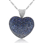 18kt White Gold Sapphire and Diamond pendant - Masterpiece Jewellery Opal & Gems Sydney Australia | Online Shop