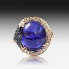 18kt Rose Gold Tanzanite, Sapphire and Diamond ring - Masterpiece Jewellery Opal & Gems Sydney Australia | Online Shop