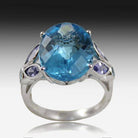 18KT WHITE GOLD BLUE TOPAZ AND TANZANITE RING - Masterpiece Jewellery Opal & Gems Sydney Australia | Online Shop