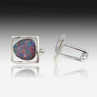 STERLING SILVER CUFFLINKS WITH OPAL - Masterpiece Jewellery Opal & Gems Sydney Australia | Online Shop