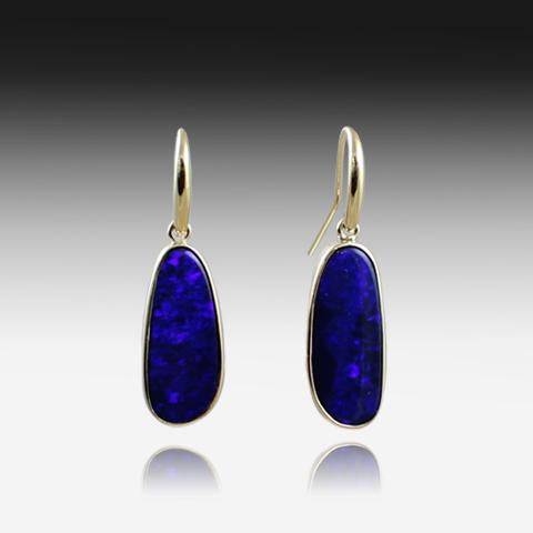 9kt Yellow Gold Opal earrings - Masterpiece Jewellery Opal & Gems Sydney Australia | Online Shop
