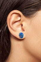 Pair of 9kt White Gold Opal earrings - Masterpiece Jewellery Opal & Gems Sydney Australia | Online Shop