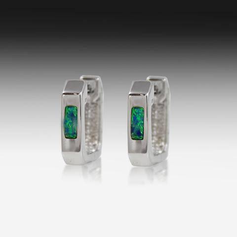 SILVER CLIP OPAL INLAY EARRINGS - Masterpiece Jewellery Opal & Gems Sydney Australia | Online Shop