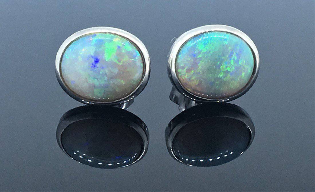 Sterling Silver Opal earrings - Masterpiece Jewellery Opal & Gems Sydney Australia | Online Shop