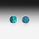Sterling Silver round 5mm Opal studs - Masterpiece Jewellery Opal & Gems Sydney Australia | Online Shop