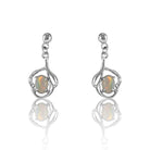 Sterling Silver White Opal earrings dangling - Masterpiece Jewellery Opal & Gems Sydney Australia | Online Shop