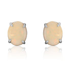 Sterling Silver White Opal studs - Masterpiece Jewellery Opal & Gems Sydney Australia | Online Shop