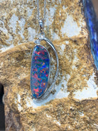 14kt White Gold Opal and diamond pendant - Masterpiece Jewellery Opal & Gems Sydney Australia | Online Shop