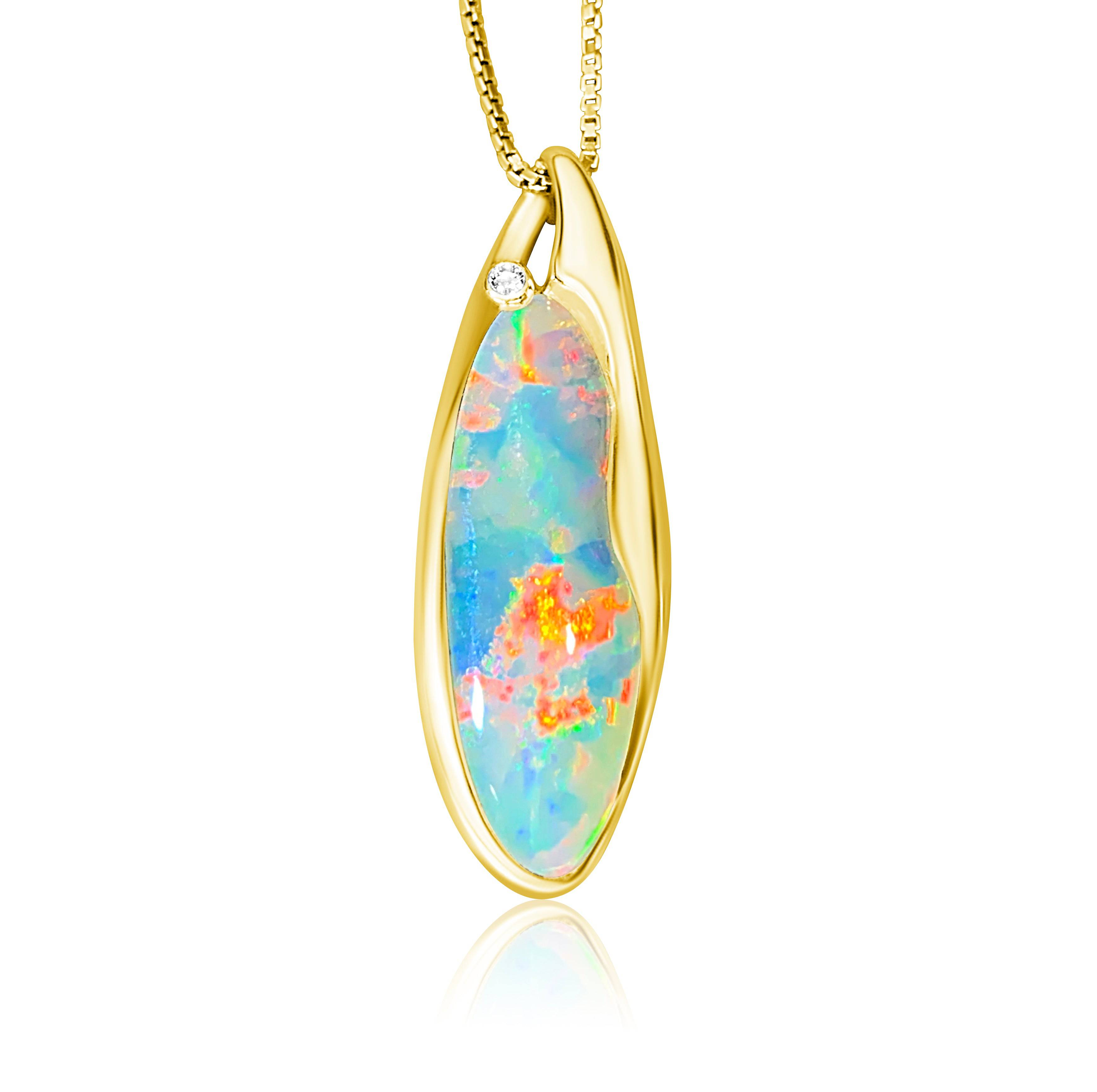 18kt Yellow Gold Opal pendant - Masterpiece Jewellery Opal & Gems Sydney Australia | Online Shop