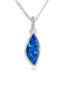 Sterling Silver Black Opal pendant - Masterpiece Jewellery Opal & Gems Sydney Australia | Online Shop