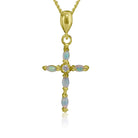 Gold plated Silver White Opal cross - Masterpiece Jewellery Opal & Gems Sydney Australia | Online Shop