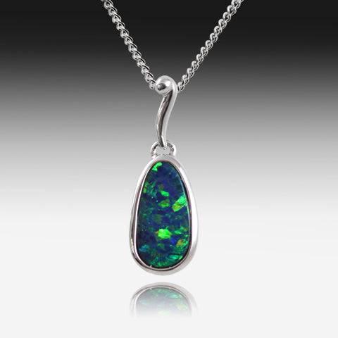 Silver Opal pendant - Masterpiece Jewellery Opal & Gems Sydney Australia | Online Shop