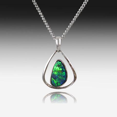 Silver Opal pendant - Masterpiece Jewellery Opal & Gems Sydney Australia | Online Shop