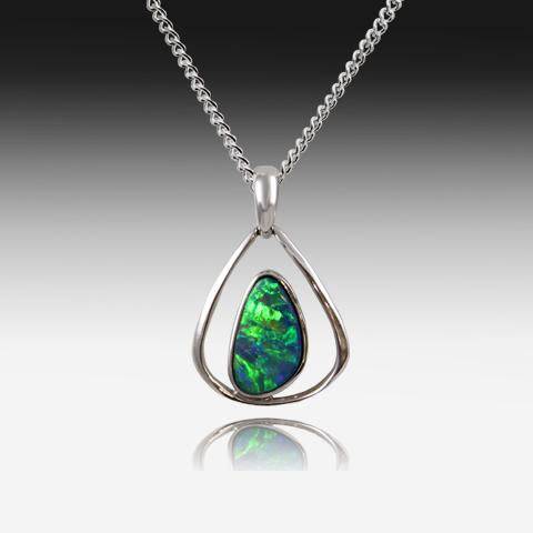 Silver Opal pendant - Masterpiece Jewellery Opal & Gems Sydney Australia | Online Shop