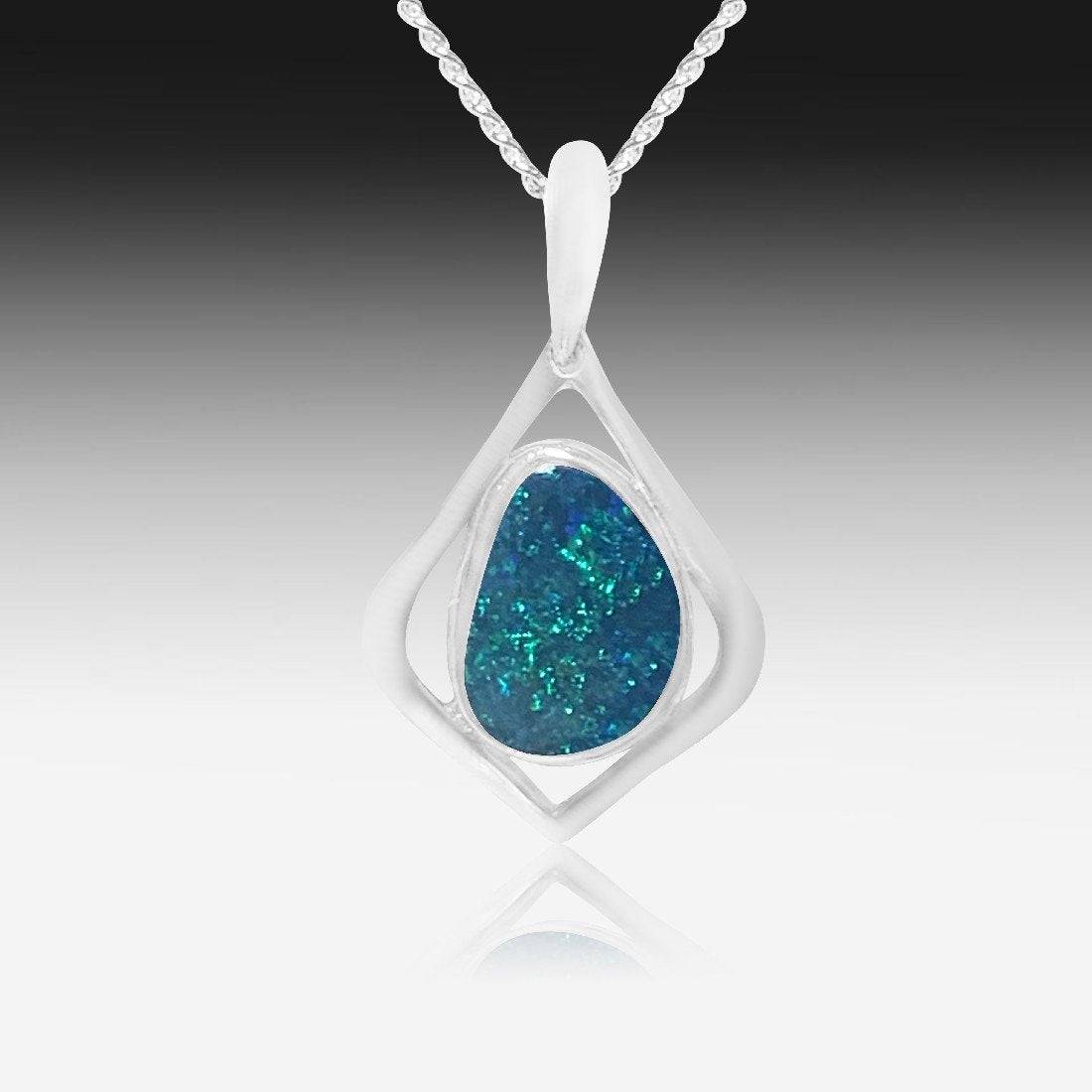 Silver Opal pendant - Masterpiece Jewellery Opal & Gems Sydney Australia | Online Shop