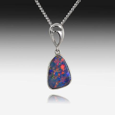 Sterling Silver Opal pendant - Masterpiece Jewellery Opal & Gems Sydney Australia | Online Shop