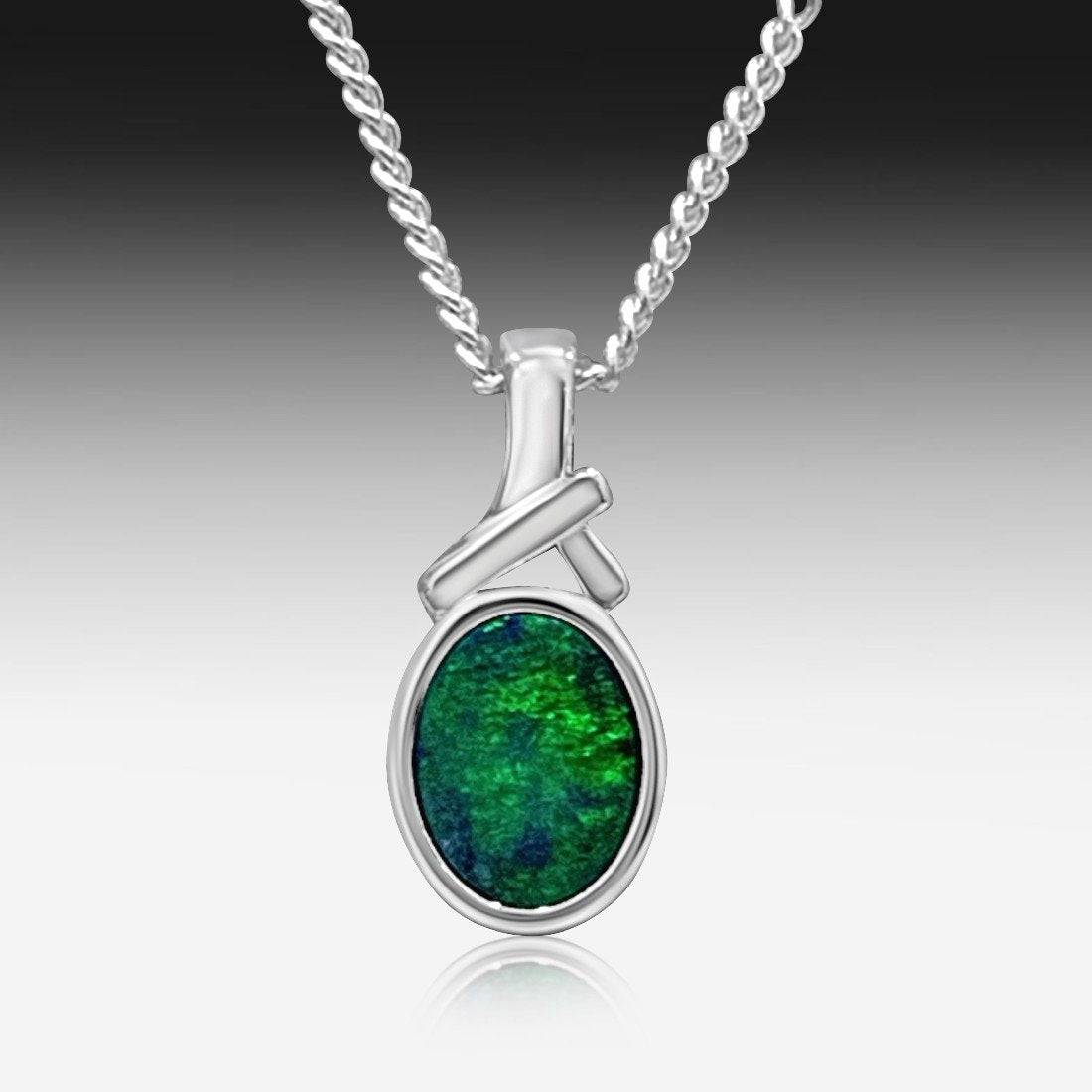 Sterling Silver Opal pendant - Masterpiece Jewellery Opal & Gems Sydney Australia | Online Shop