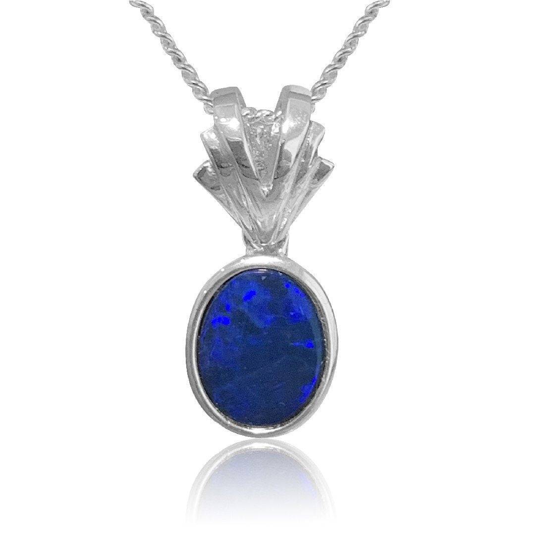 Sterling Silver Opal pendant - Masterpiece Jewellery Opal & Gems Sydney Australia | Online Shop