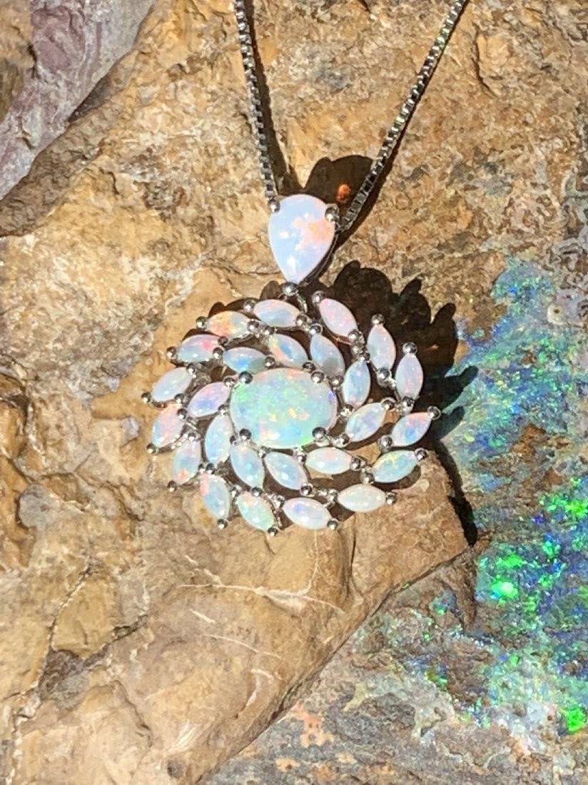 Sterling Silver Opal pendant - Masterpiece Jewellery Opal & Gems Sydney Australia | Online Shop