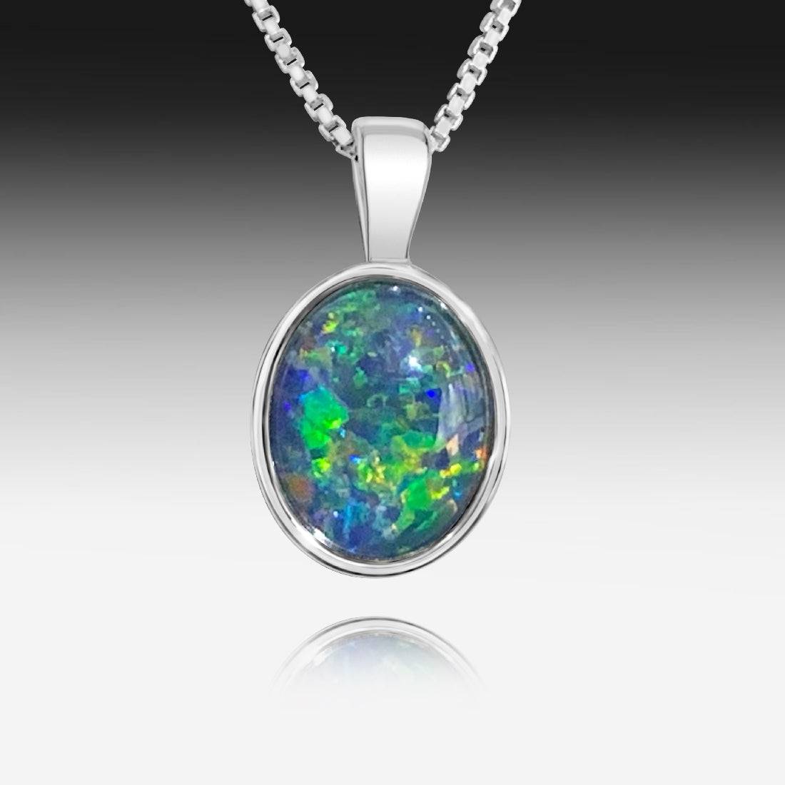 Sterling Silver Opal triplet pendant - Masterpiece Jewellery Opal & Gems Sydney Australia | Online Shop