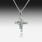 STERLING SILVER WHITE OPAL CROSS - Masterpiece Jewellery Opal & Gems Sydney Australia | Online Shop