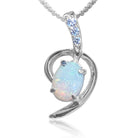 Sterling Silver White Opal pendant - Masterpiece Jewellery Opal & Gems Sydney Australia | Online Shop