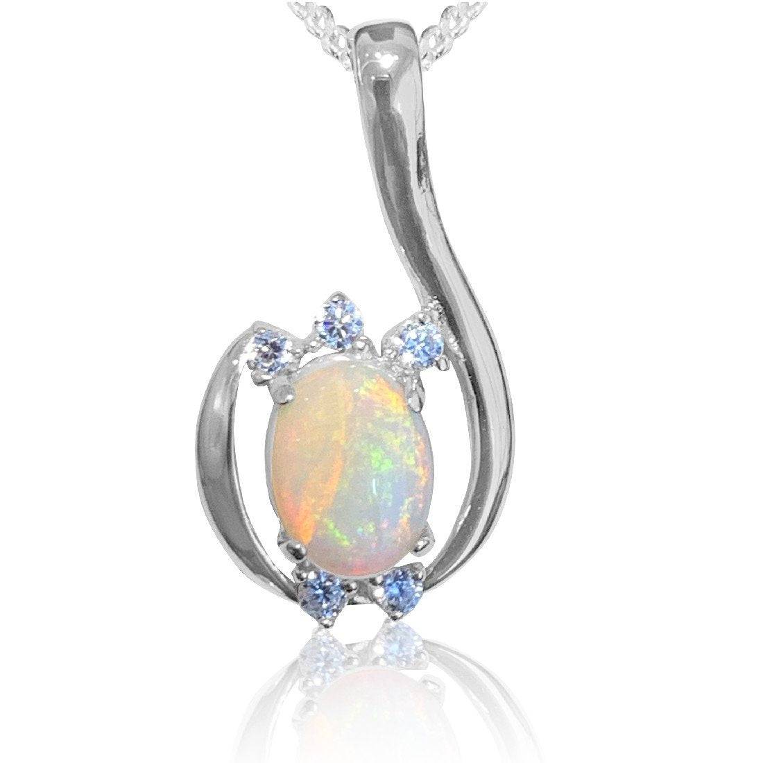 Sterling Silver White Opal pendant - Masterpiece Jewellery Opal & Gems Sydney Australia | Online Shop