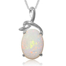 Sterling Silver White Opal pendant - Masterpiece Jewellery Opal & Gems Sydney Australia | Online Shop