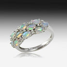 14kt Gold 3 Row Opal ring - Masterpiece Jewellery Opal & Gems Sydney Australia | Online Shop