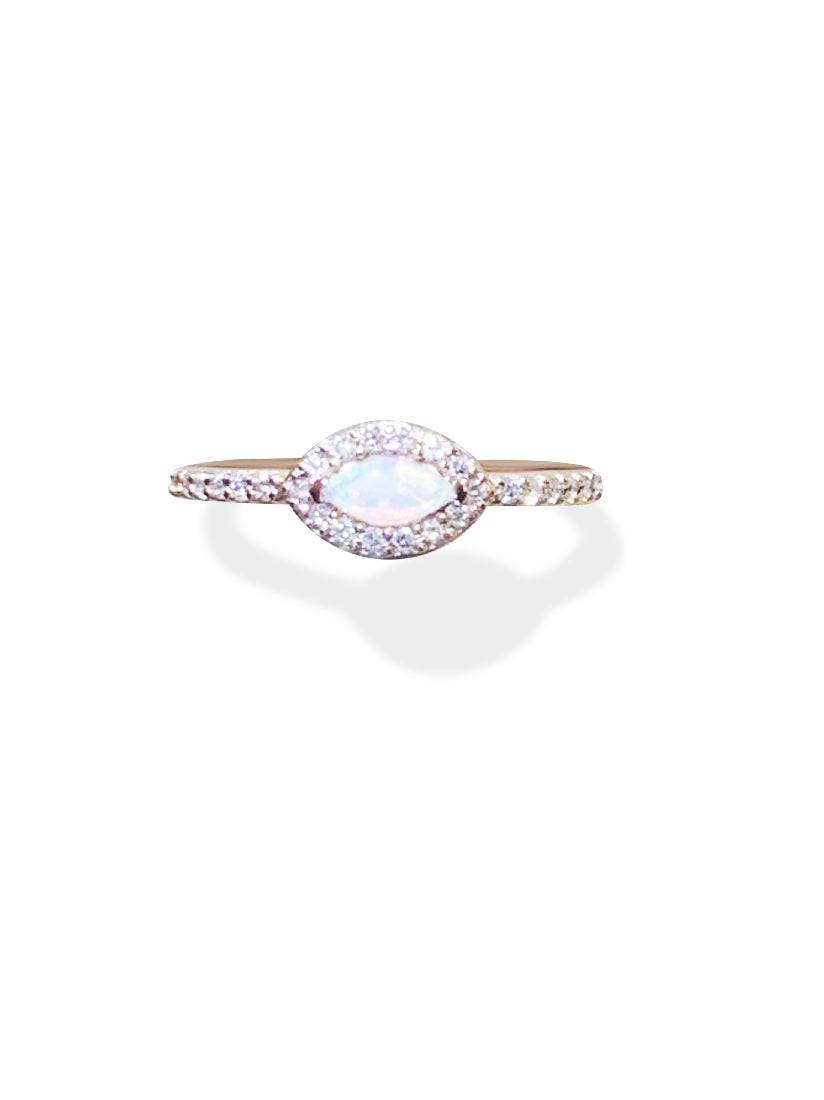 14KT ROSE GOLD OPAL AND DIAMOND RING - Masterpiece Jewellery Opal & Gems Sydney Australia | Online Shop