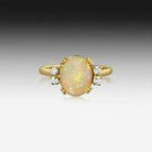 18kt Rose Gold White Opal diamond ring - Masterpiece Jewellery Opal & Gems Sydney Australia | Online Shop
