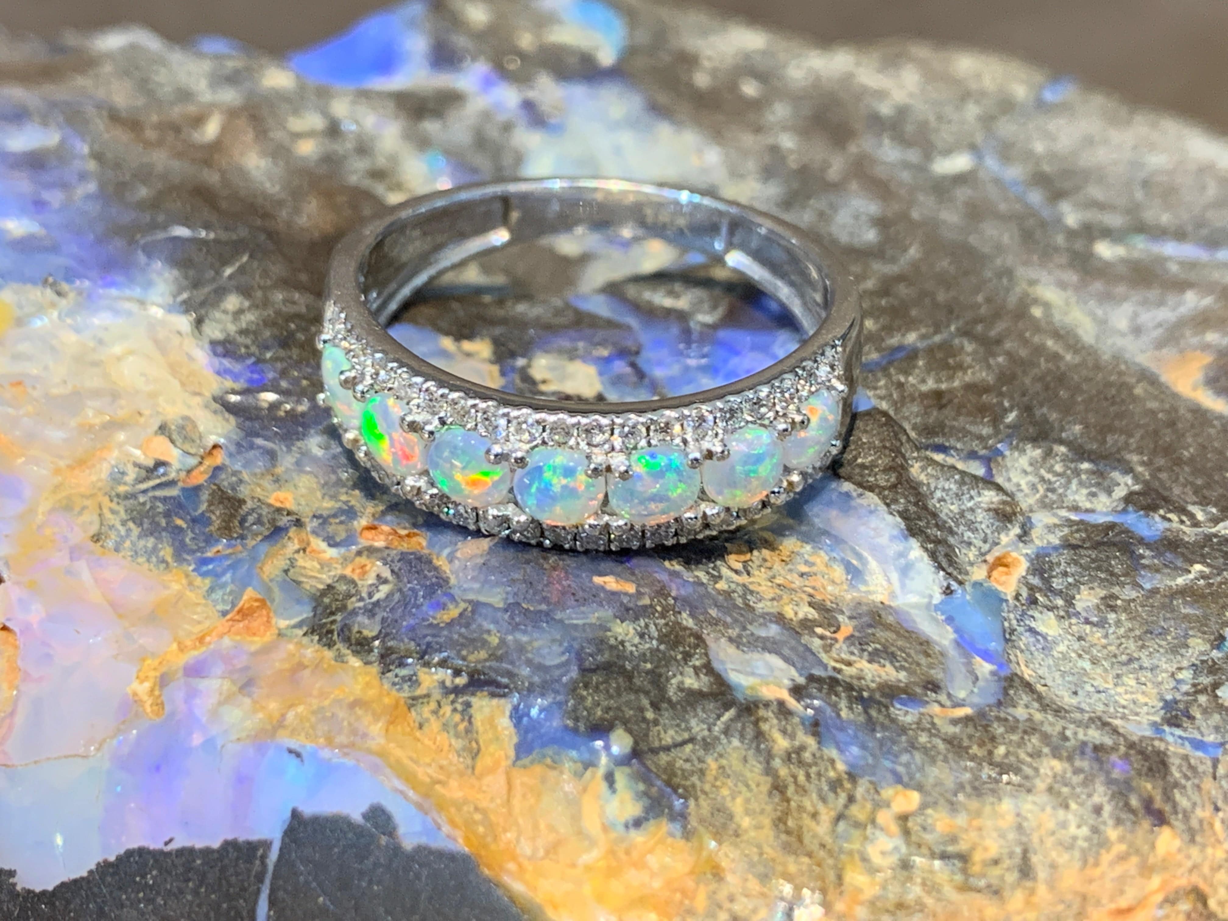 Memoir Australian Opal Ring | Opal and Diamond Ring | Opal | NIXIN