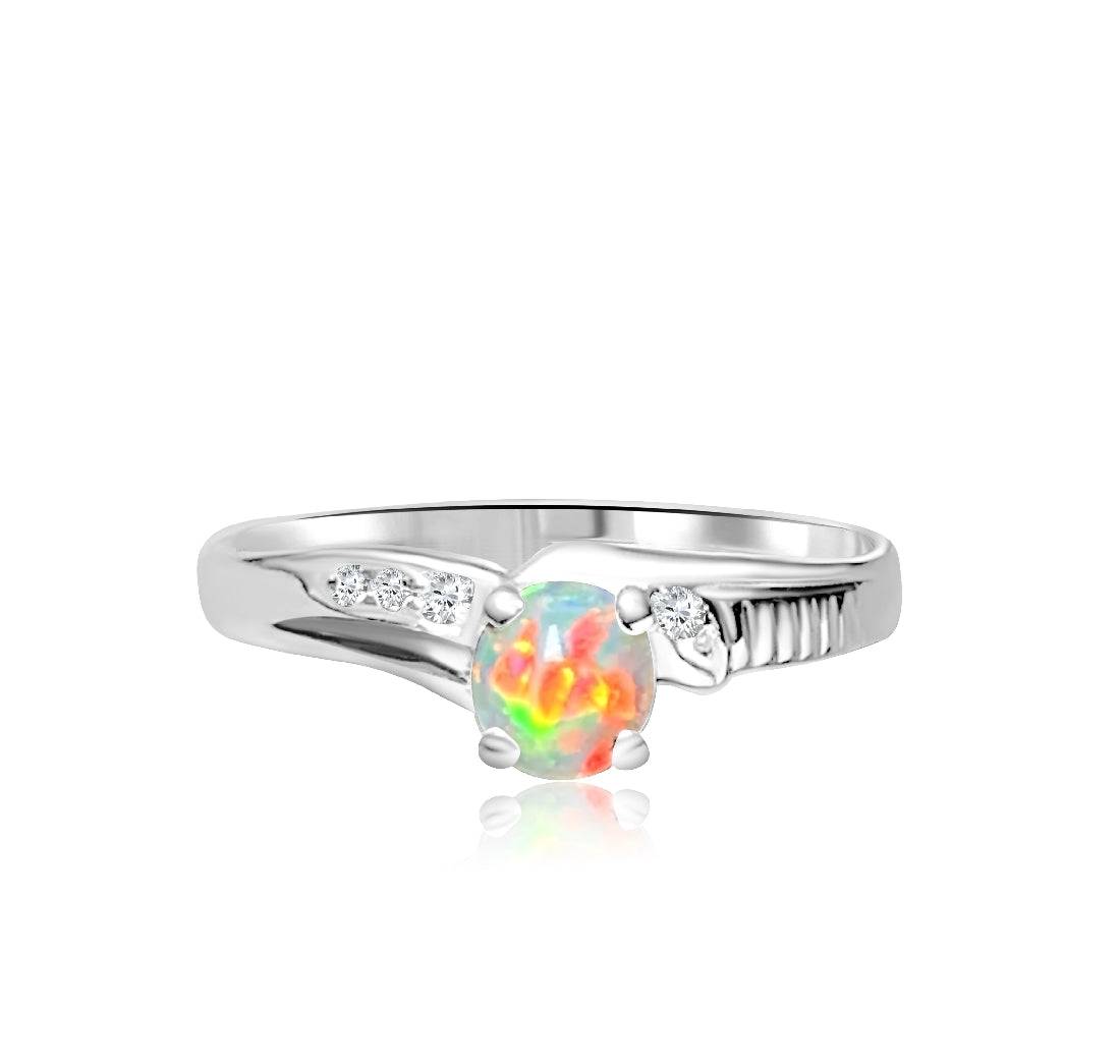 18kt White Gold Black Crystal Opal and Diamond ring - Masterpiece Jewellery Opal & Gems Sydney Australia | Online Shop