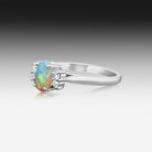 18kt White Gold Opal and Diamond ring - Masterpiece Jewellery Opal & Gems Sydney Australia | Online Shop