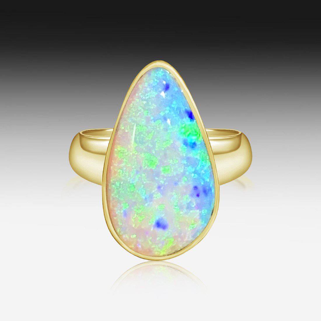 18kt Yellow Gold Boulder Opal ring - Masterpiece Jewellery Opal & Gems Sydney Australia | Online Shop