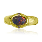 18kt Yellow Gold ring with Black Opal - Masterpiece Jewellery Opal & Gems Sydney Australia | Online Shop