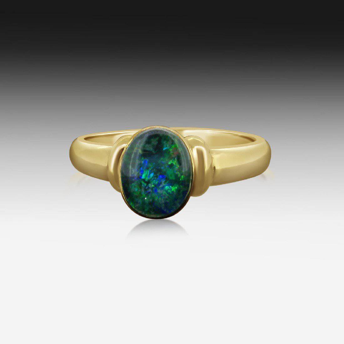 9kt Yellow Gold Opal triplet ring - Masterpiece Jewellery Opal & Gems Sydney Australia | Online Shop